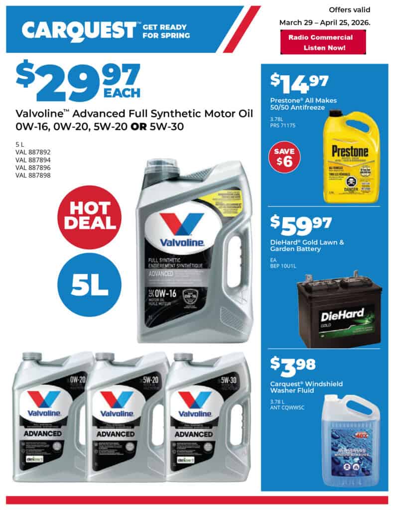 April Carquest retail flyer at D&T Auto in Leamingotn
