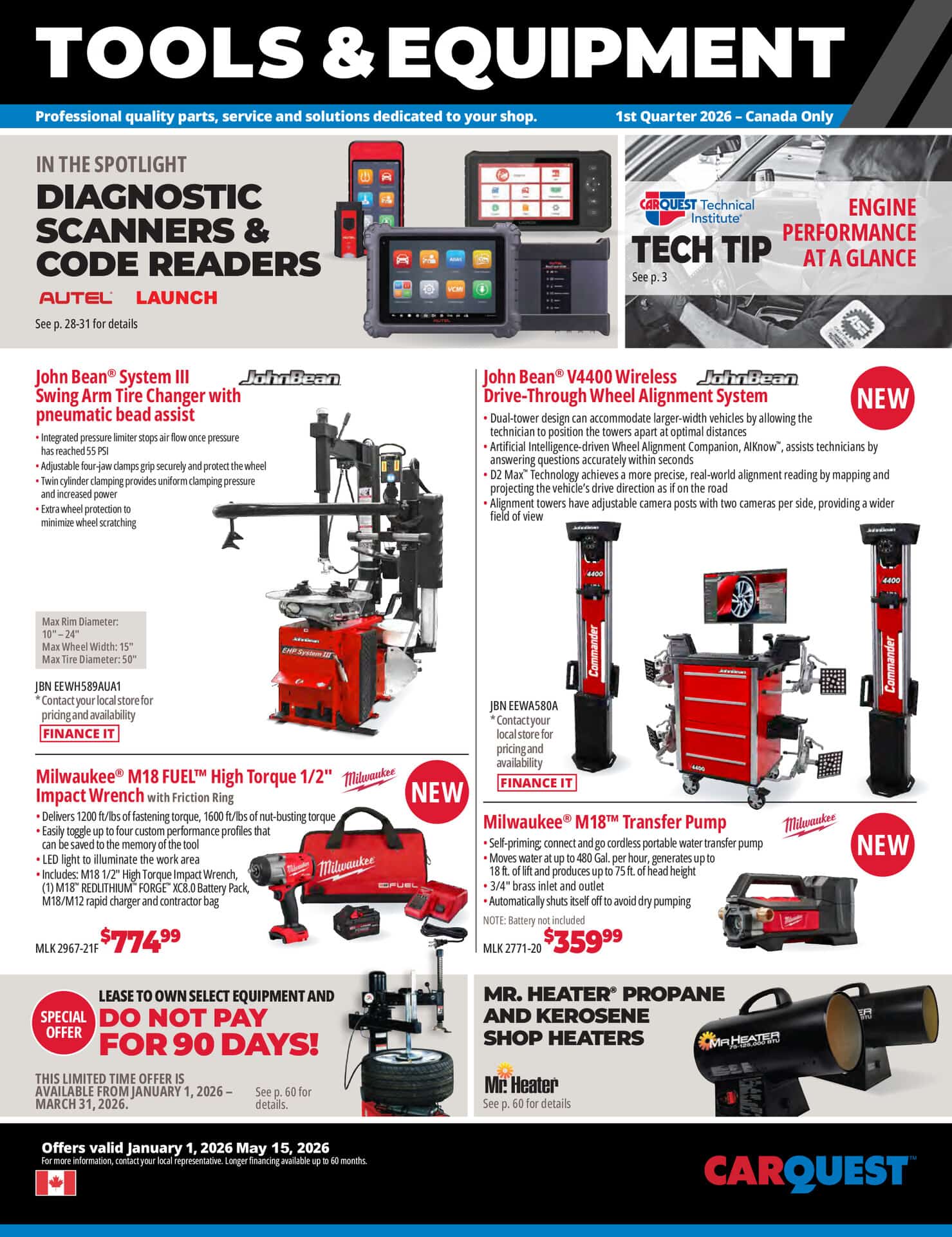 April tools and equipment flyer at D&T Auto in Leamington