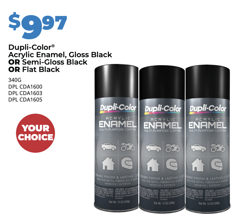 Dupli-Color Acrylic Enamel Spray Paint is just $9.97 at D&T Auto in Leamington Ontario