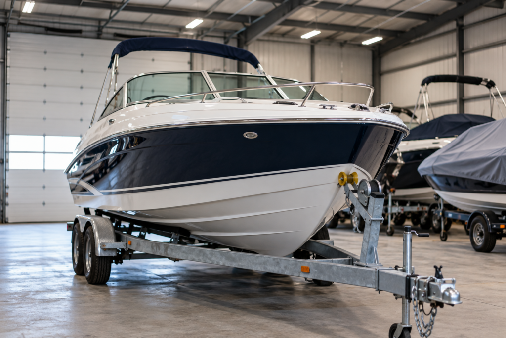 winterized boat plumbing antifreeze in leamington storage facility